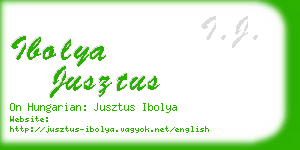 ibolya jusztus business card